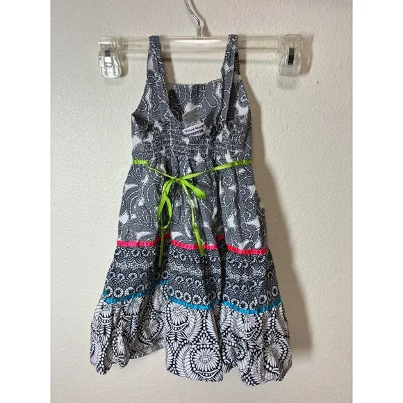 Bluberi Boulevard Cotton Dress Summer Sun Boho Retro Y2K Girls Size 4 - Picture 2 of 4